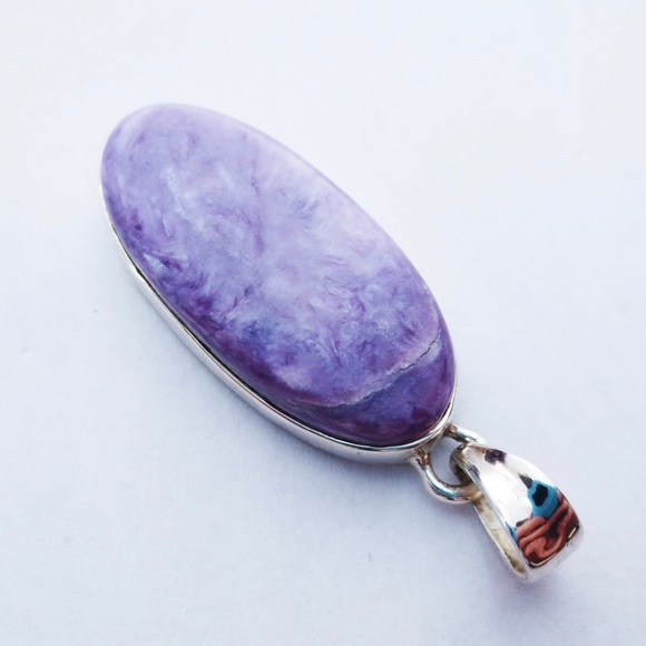 Charoite Purple Gemstone Sterling Silver Pendant EE Designs - Picture 2 of 4